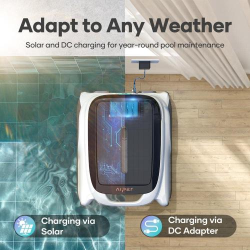 Surfer M1 Solar Powered Automatic Robotic Pool Skimmer Cleaner in White