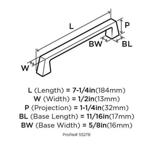 Blackrock 6-5/16 in. (160mm) Modern Gunmetal Arch Cabinet Pull