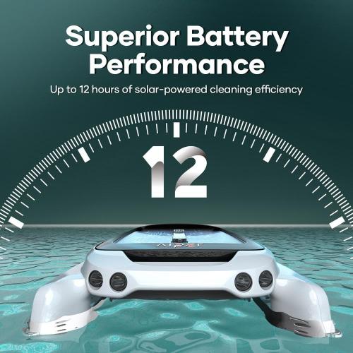 Surfer M1 Solar Powered Automatic Robotic Pool Skimmer Cleaner in White