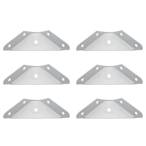 JCBIZ 6pcs 60x100mm Cabinet Triangle Support Bracket Furniture Fixed Holder Connectors Corner Braces Joint White