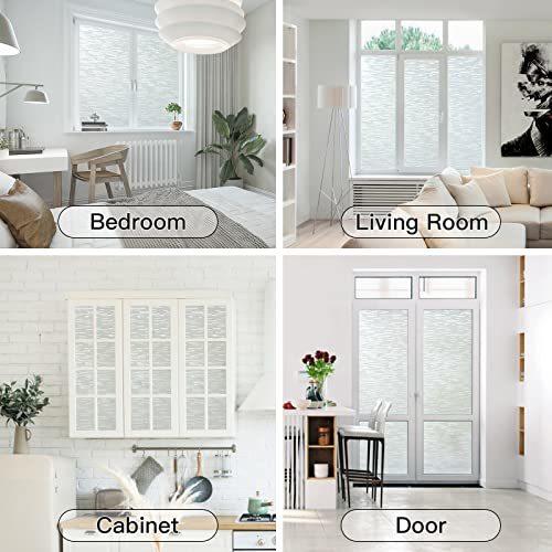 Haton Window Privacy Film Frosted Glass Static Cling Sun Heat Blocking Window Clings Frosting Opaque Coverings Vinyl Removable Stickers Tint for Home Door Office Non Adhesive 23.6 x 78.7