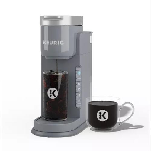 Iced Gray Single Serve One Cup Coffee Maker with Iced Button
