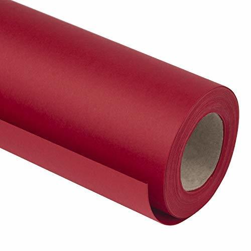 RUSPEPA Kraft Paper Roll - 30 inches x 32.8 feet - Recyclable Paper Perfect for Wrapping Craft Packing Floor Covering Dunnage Parcel Table Runner (Red)