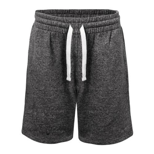 PROGO USA Men’s Shorts – Classic Fleece Workout Shorts - Men Shorts Casual with Elastic Waist (Marled Black Small)