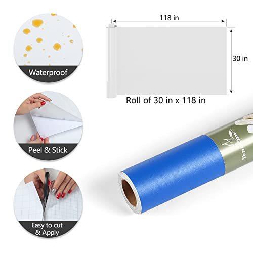 YENHOME 118x30 Inch Wide Royal Blue Contact Paper for Cabinets Solid Blue Wallpaper Removable Wall Paper for Classroom Bulletin Board Paper Blue Self Adhesive Wallpaper Matte Textured Vinyl Paper