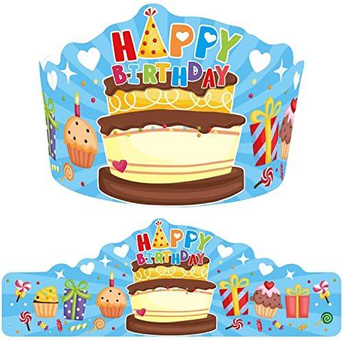 Birthday Crowns for Kids Die-Cut Blue Crowns Classroom Family Birthday School VBS Party Supplies Pack of 30 Preschool Classroom Must Haves