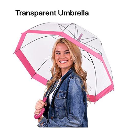 Parquet Clear Bubble Umbrella with Windproof Dome - Transparent Umbrella for Adults