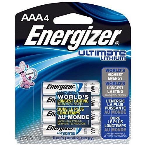 Energizer L92BP-4 Ultimate Lithium AAA Batteries World’s Longest-Lasting AAA Battery in High-Tech Devices (4 Pack)