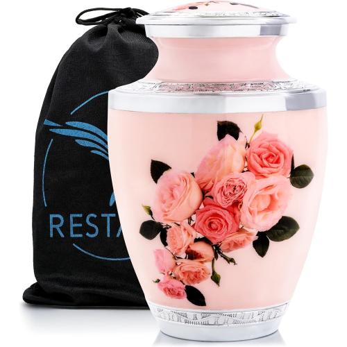 Fianna Rose Aluminum Ashes urn. Cremation urns for Human Ashes Adult Female mom. Burial urns for Adult Female