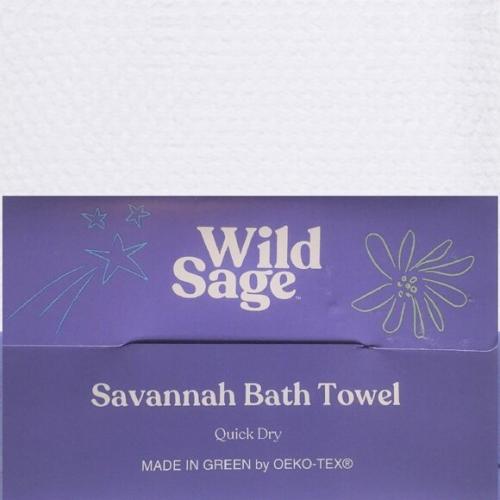 Wild Sage Savannah Quick Dry Solid Bath Towel in White