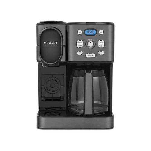 12-Cup, Black Stainless Coffee Center 2 in. 1-Coffee Maker