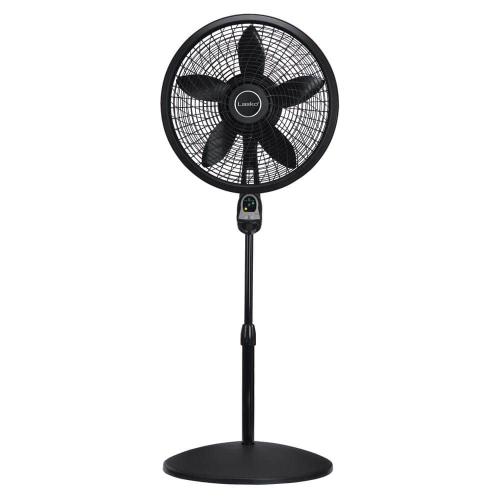 Cyclone Adjustable-Height 18 in. 3 Speed Black Oscillating Pedestal Fan with Programmable Timer and Remote Control
