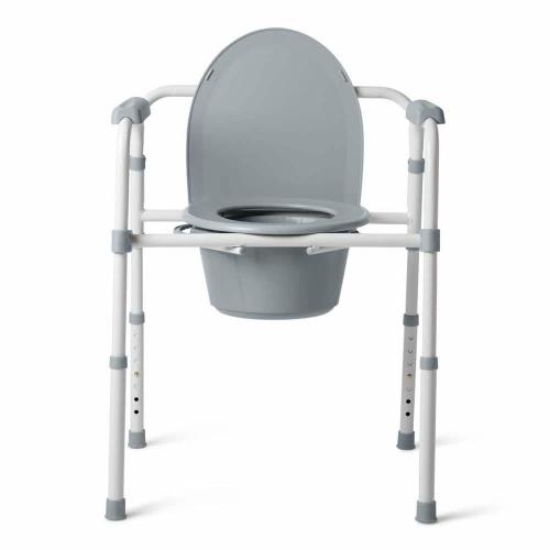 Medline 3-in-1 Steel Folding Bedside Commode Toilet Seat
