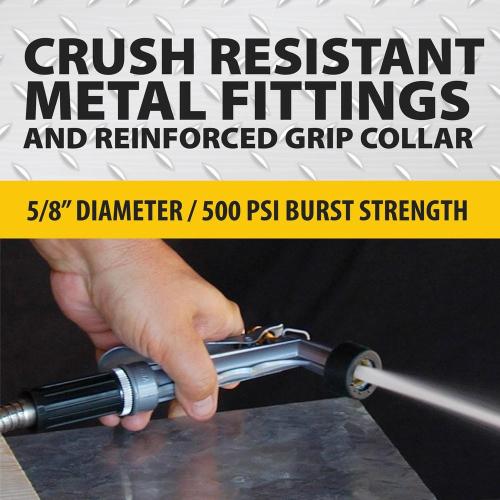 5/8 in. Dia. x 100 ft. Heavy-Duty Stainless Steel Garden Hose