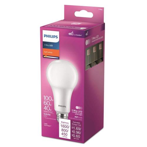 40-Watt/60-Watt/100-Watt Equivalent 3-Way A21 E26 LED Light Bulb With EyeComfort Technology Soft White 2700K (1-Pack)