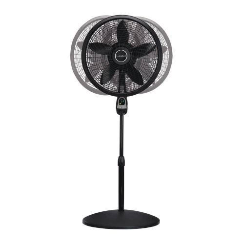 Cyclone Adjustable-Height 18 in. 3 Speed Black Oscillating Pedestal Fan with Programmable Timer and Remote Control