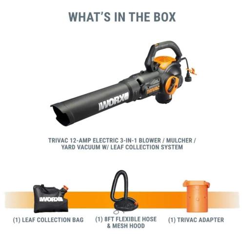 70 MPH 620 CFM 12 Amp Electric Leaf Blower Mulcher and Vacuum