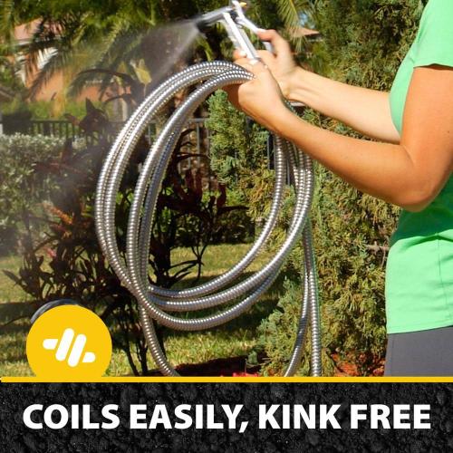5/8 in. Dia. x 100 ft. Heavy-Duty Stainless Steel Garden Hose