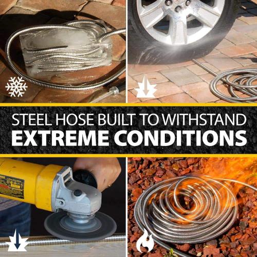 5/8 in. Dia. x 100 ft. Heavy-Duty Stainless Steel Garden Hose