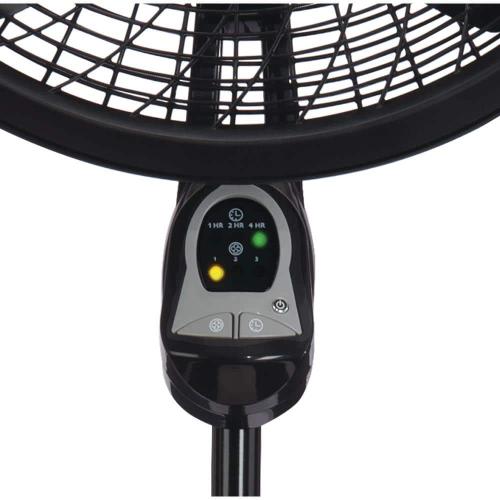 Cyclone Adjustable-Height 18 in. 3 Speed Black Oscillating Pedestal Fan with Programmable Timer and Remote Control