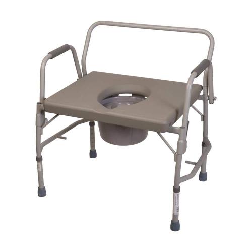 Extra-Wide Heavy-Duty Drop-Arm Commode in Steel