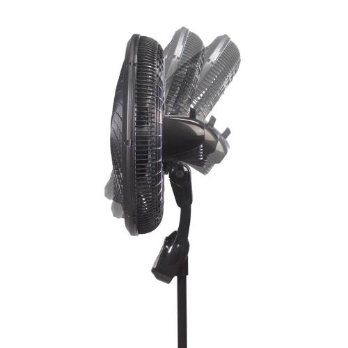 Cyclone Adjustable-Height 18 in. 3 Speed Black Oscillating Pedestal Fan with Programmable Timer and Remote Control