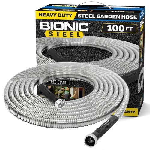 5/8 in. Dia. x 100 ft. Heavy-Duty Stainless Steel Garden Hose