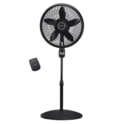 Cyclone Adjustable-Height 18 in. 3 Speed Black Oscillating Pedestal Fan with Programmable Timer and Remote Control