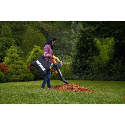 Worx 210 MPH 350 CFM Electric 12 Amp Leaf Blower/Mulcher/Vac with Metal Impeller