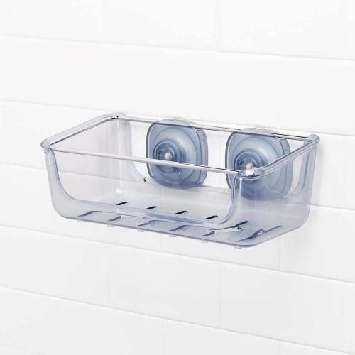 Good Grips Clear Stronghold Large Suction Bath Shower Caddy in Stainless Steel