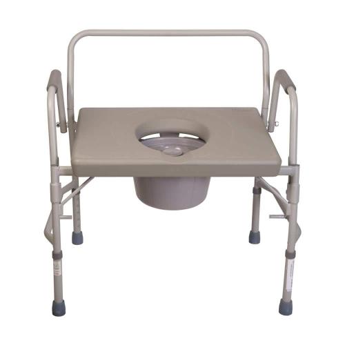 Extra-Wide Heavy-Duty Drop-Arm Commode in Steel