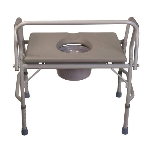 Extra-Wide Heavy-Duty Drop-Arm Commode in Steel