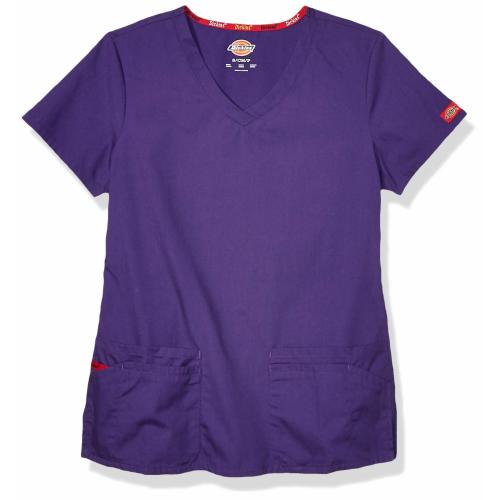 Dickies Women's V-Neck Scrub Top Lime Punch Large