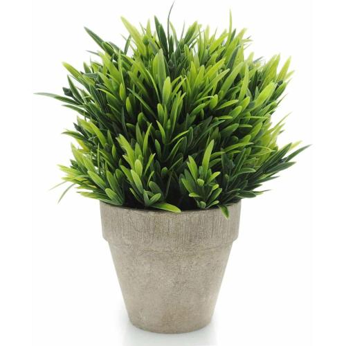 Velener Artificial Grass Potted Plant - Emerald Green Home Decor Pumpkin Topiary Outdoor & Indoor Fall Plants Home Decor Accents Coastal Kitchen Countertops Classroom Farmhouse Christmas Decor