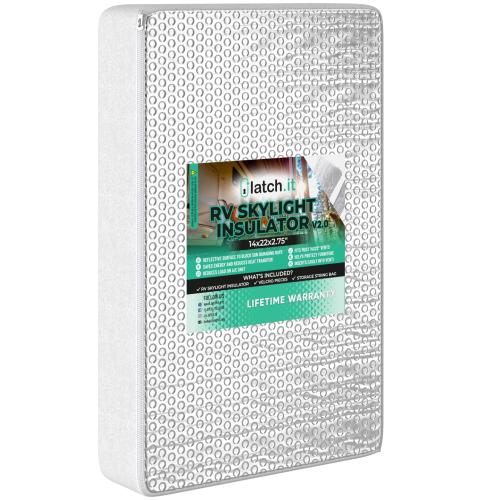 LATCH.IT Shower RV Skylight Insulator | V2.1 | Fits 14x22x2.75” Straight Skylight Inner Dome | RV Sunroof Skylight Cover w/ Reflective Surface | Instant Energy Savings w/ RV Vent Insulator!