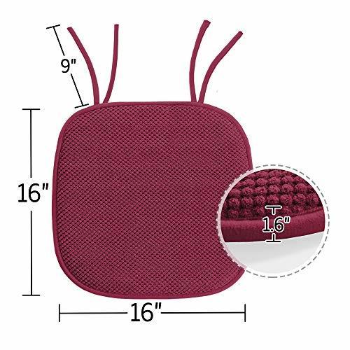 H.VERSAILTEX Memory Foam Chair Cushion Pads Slip-Resistant Chair Pads Thick & Comfy Seat Pads for Office Desk Dining Table Kitchen Chairs Set of 2 Pain Relief Covers 16x16 Navy