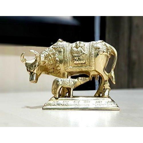 StonKraft Brass Kamdhenu Kamadhenu Idol Murti Statue (5.5 Inch)