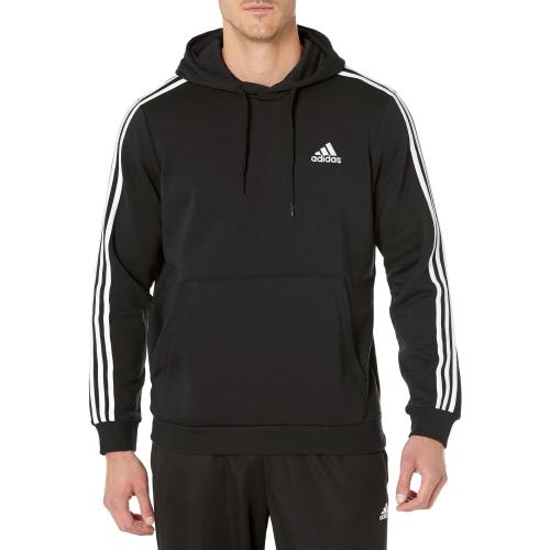 adidas Men's Essentials Fleece 3-stripes Hoodie Black Medium