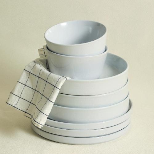 Celina 12-Piece Dinnerware Set Stoneware, Service for 4, White