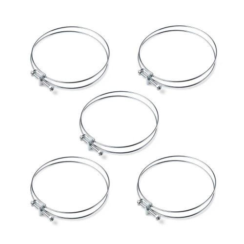 5 in. Double Wire Adjustable Carbon Steel Hose Clamp for Dust Collection Hose, Dryer Vent Hose and HVAC Air Hose(5-Pack)