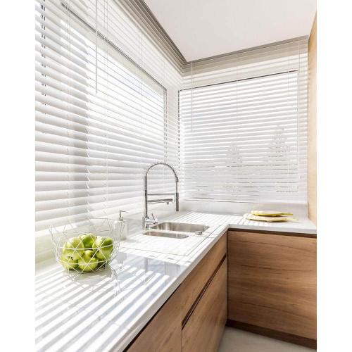 Basic Collection Pre-Cut White Cordless Room Darkening Fauxwood Blind with 2 in. Slats 31 in. W x 60 in. L