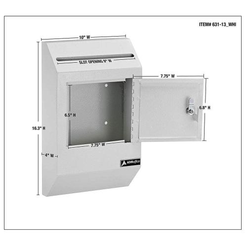 White Heavy-Duty Weatherproof Secured Drop Box Mailbox