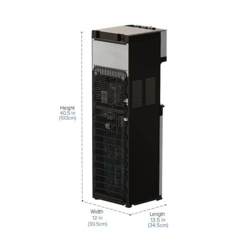 Essential Tri-Temp Bottom-Load Water Cooler in Black and Brush Stainless-Steel