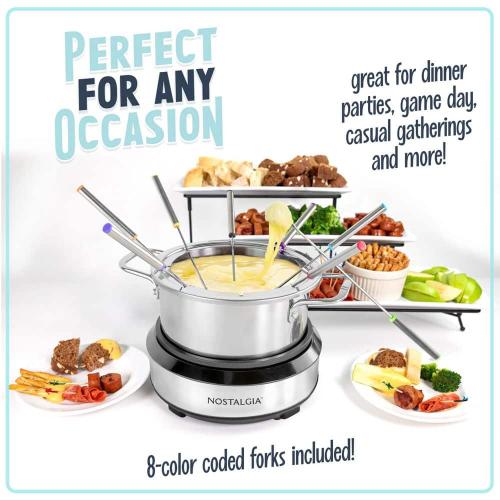 8 Stick Stainless Steel Fondue Pot