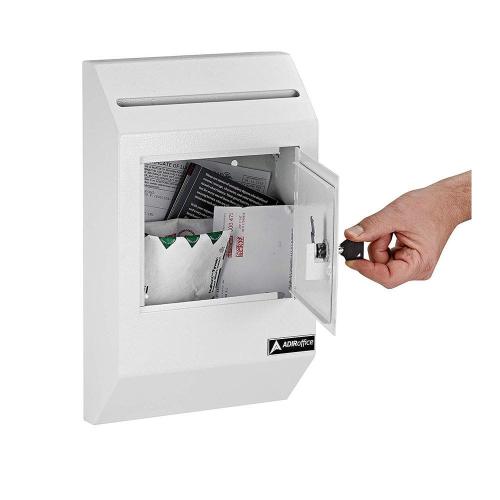 White Heavy-Duty Weatherproof Secured Drop Box Mailbox
