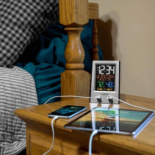 Grey Desktop Dual USB Charging Station with Alarm & nap timer