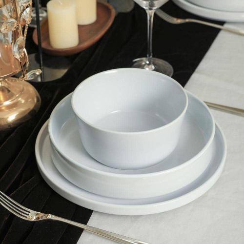 Celina 12-Piece Dinnerware Set Stoneware, Service for 4, White
