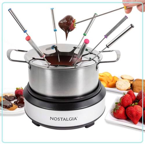 8 Stick Stainless Steel Fondue Pot