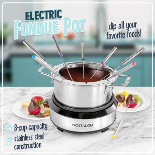 8 Stick Stainless Steel Fondue Pot
