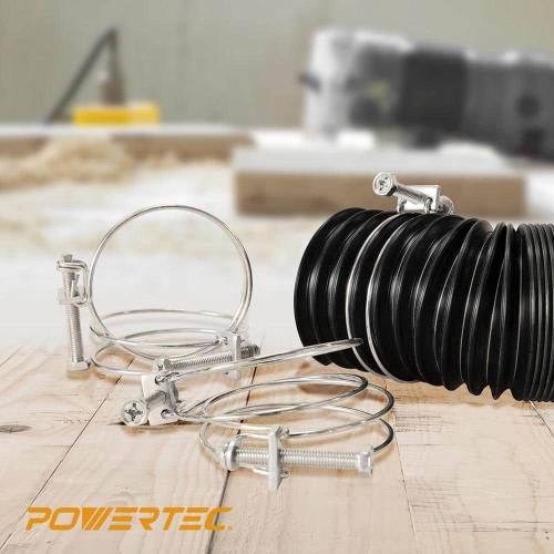 5 in. Double Wire Adjustable Carbon Steel Hose Clamp for Dust Collection Hose, Dryer Vent Hose and HVAC Air Hose(5-Pack)